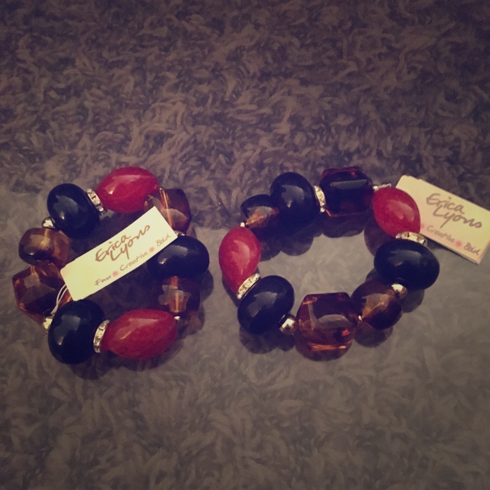 Erica Lyons. 2 pair beaded bracelet.